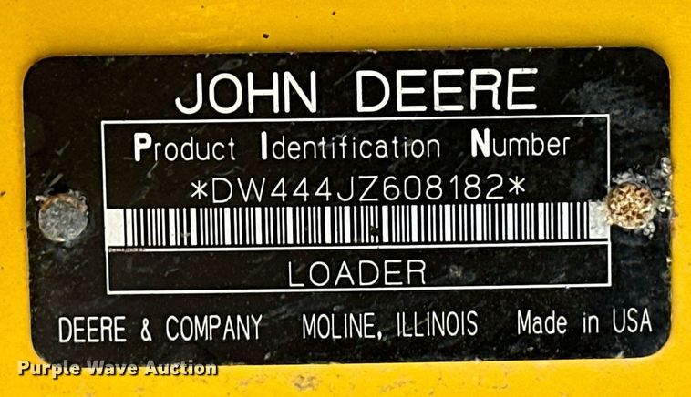 image for item OA9519 2006 John Deere 444J wheel loader