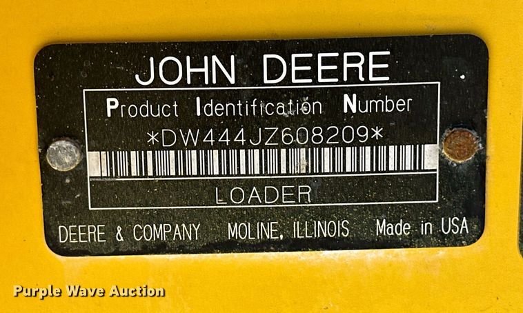 image for item OA9522 2006 John Deere 444J wheel loader