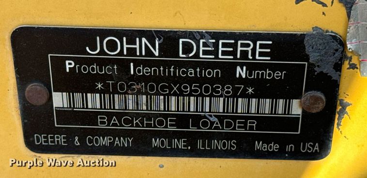image for item OJ9492 2005 John Deere 310G backhoe