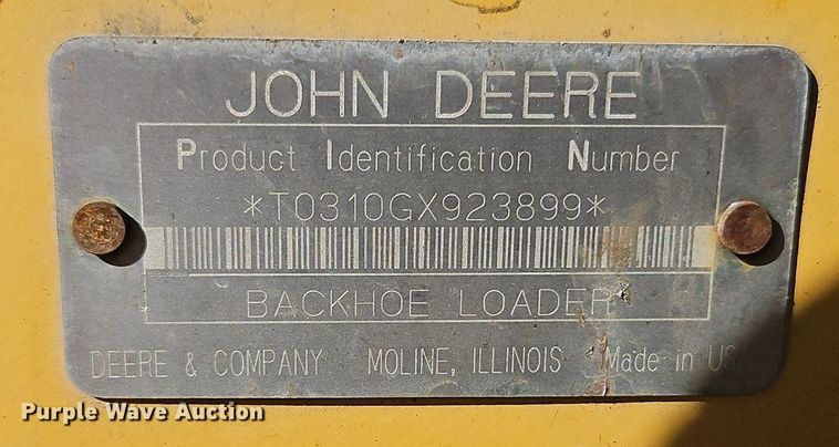 image for item OJ9540 2003 John Deere 310G backhoe