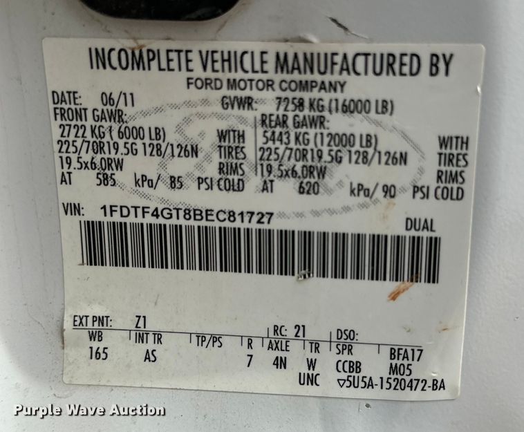 image for item DG4266 2011 Ford  F450 Super Duty utility / service truck