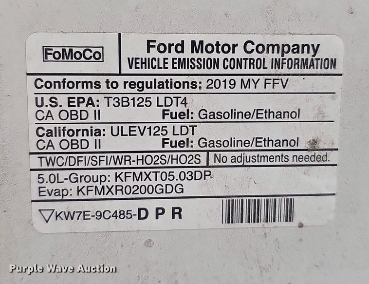 image for item DK0543 2019 Ford F150 SuperCrew pickup truck