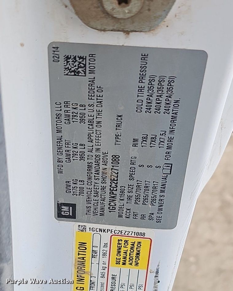 image for item DK0616 2014 Chevrolet Silverado 1500 pickup truck