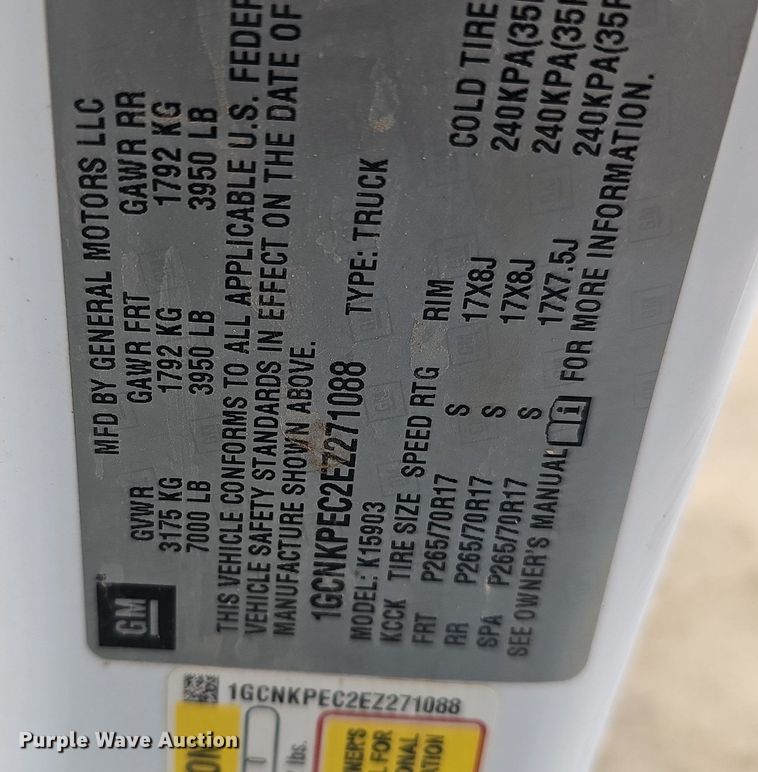 image for item DK0616 2014 Chevrolet Silverado 1500 pickup truck