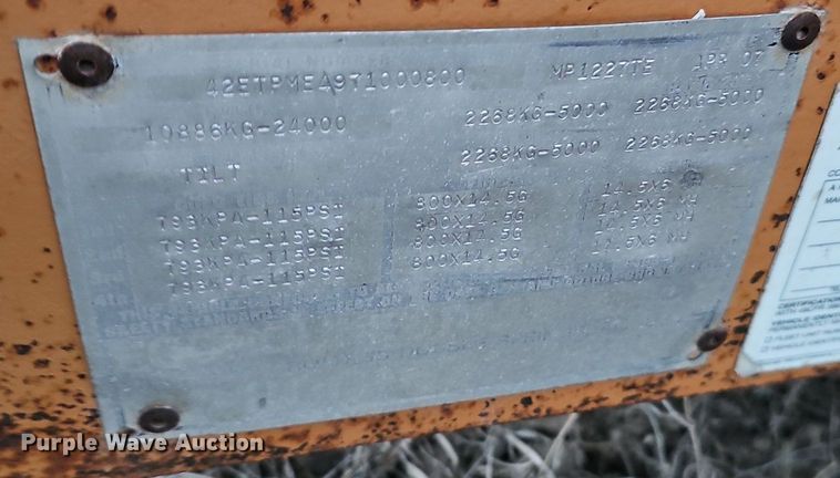 image for item DK0645 2007 Econoline MP1227TE equipment trailer