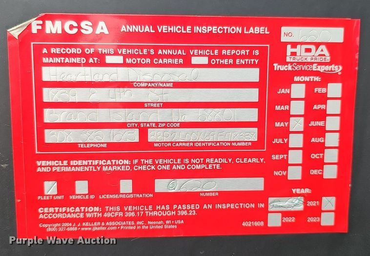 image for item DK0720 2009 Peterbilt 320 refuse truck