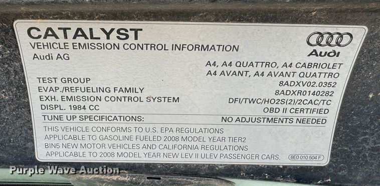 image for item DK6797 2008 Audi A4 