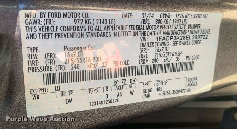 image for item DM7754 2014 Ford Focus SE 