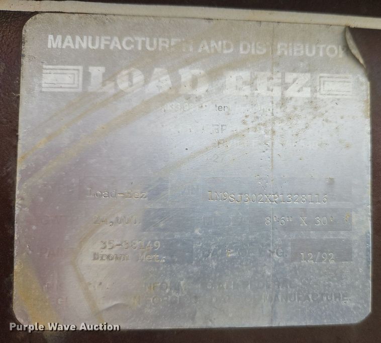 image for item DN7236 1992 Load EEZ equipment trailer