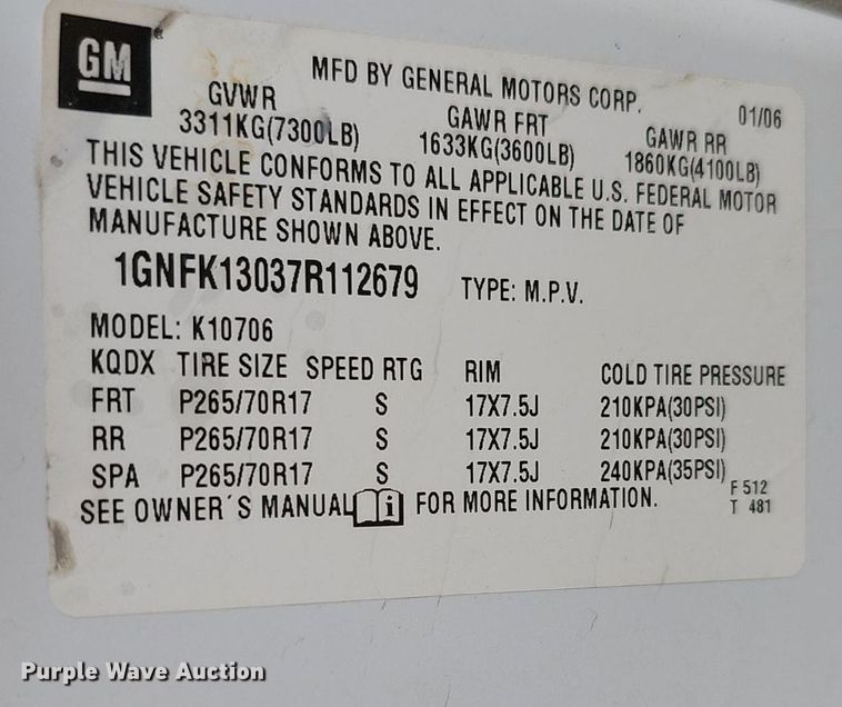 image for item DP0804 2007 Chevrolet Tahoe LT SUV