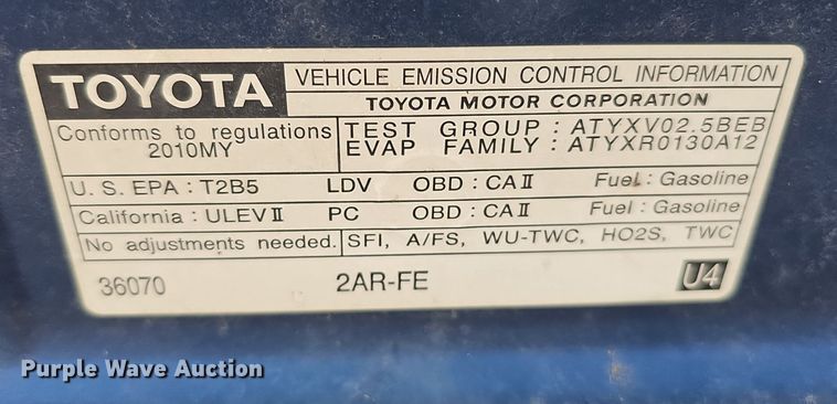 image for item DP0816 2010 Toyota Camry SE 