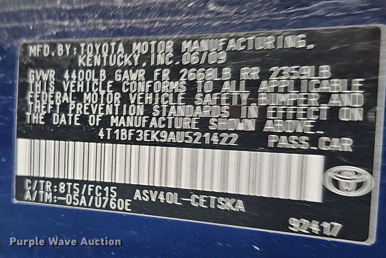 image for item DP0816 2010 Toyota Camry SE 