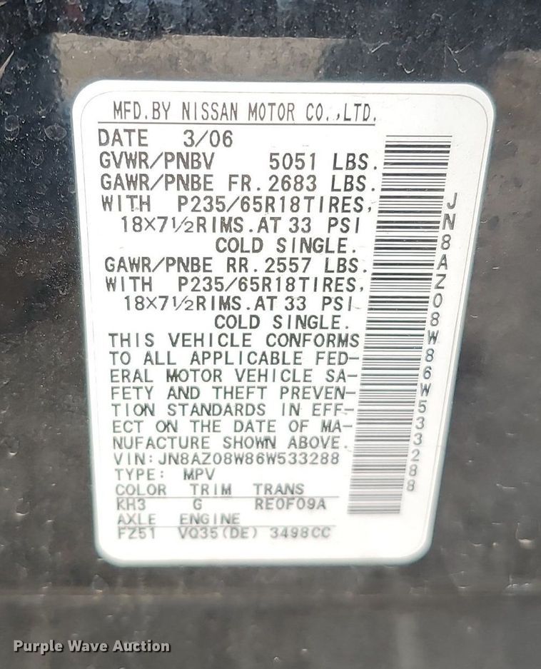 image for item DP0817 2006 Nissan Murano SL SUV