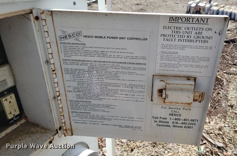 image for item DP1302 1991 Hesco 1500 10 power unit trailer