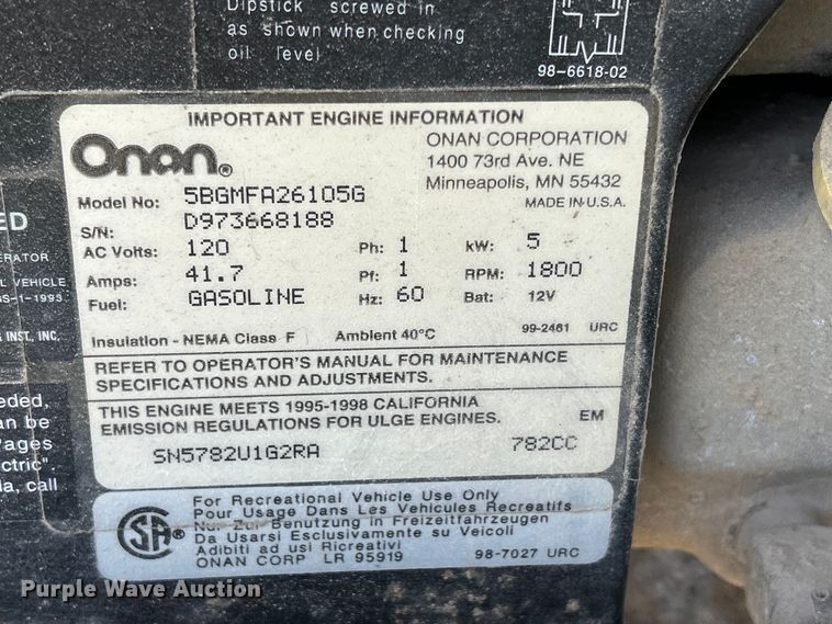 image for item DS0830 1998 Fleetwood  Pace Arrow RV