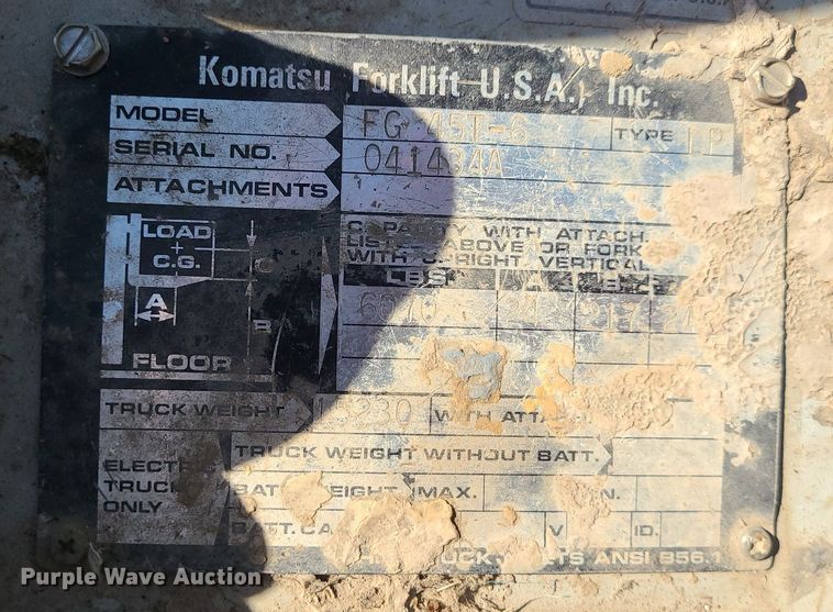 image for item DS7335 Komatsu FG45T-6 forklift