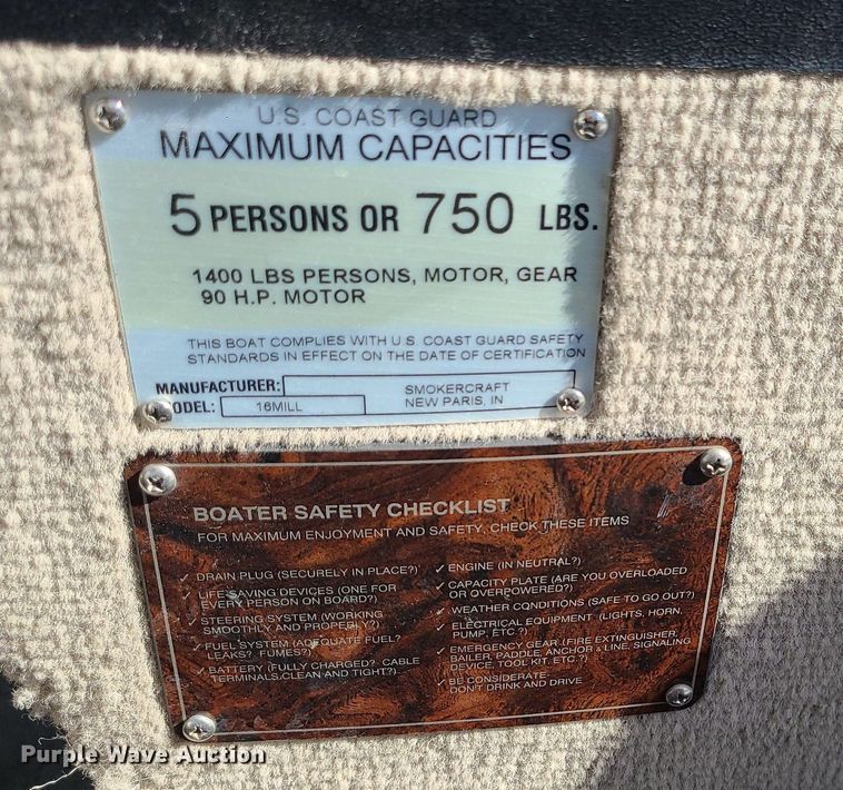 image for item DS7357 2003 Smokercraft Millenta 162 boat