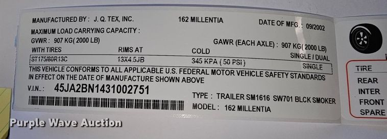 image for item DS7357 2003 Smokercraft Millenta 162 boat