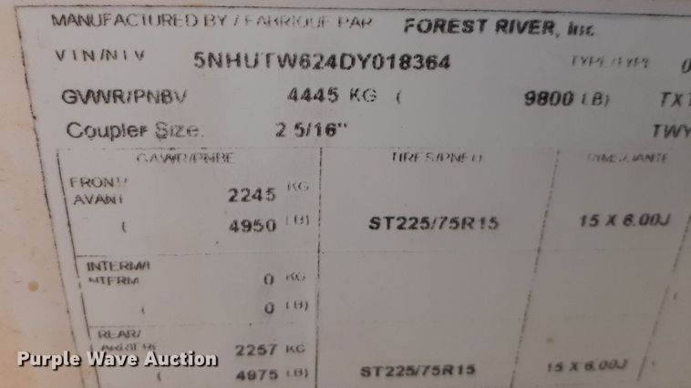 image for item DV9836 2013 Continental  enclosed cargo trailer