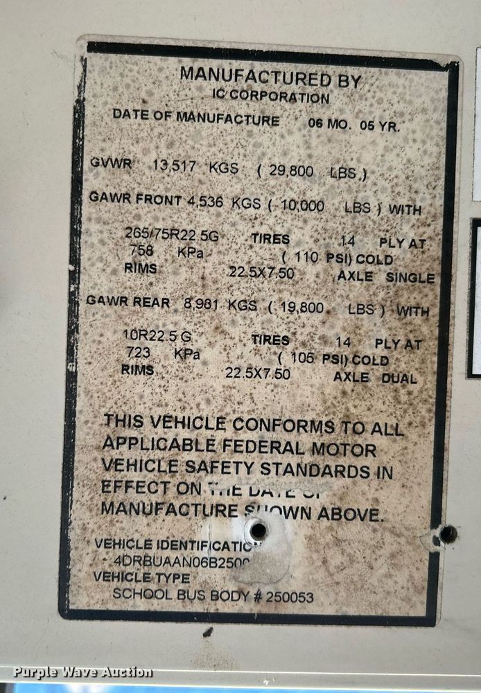 image for item EG1223 2006 International  3000 school bus