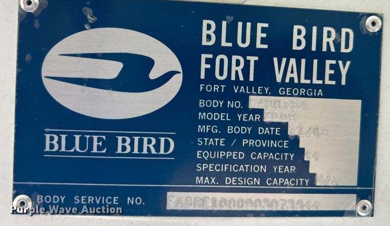 image for item EG1246 2009 Blue Bird  school bus