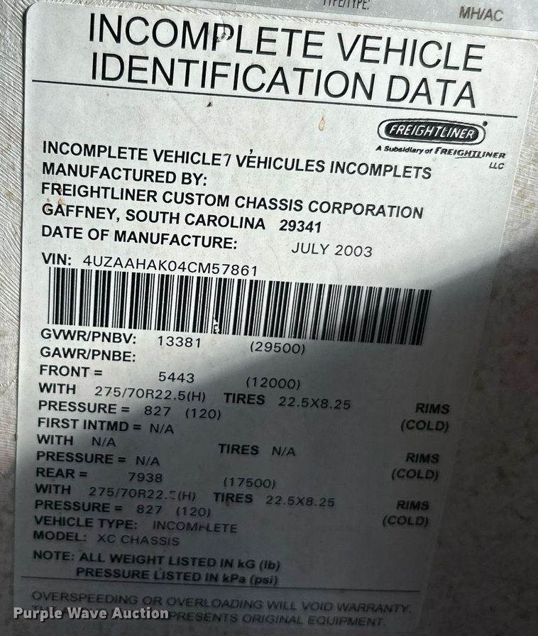 image for item EG1249 2004 Newmar Kountry Star RV