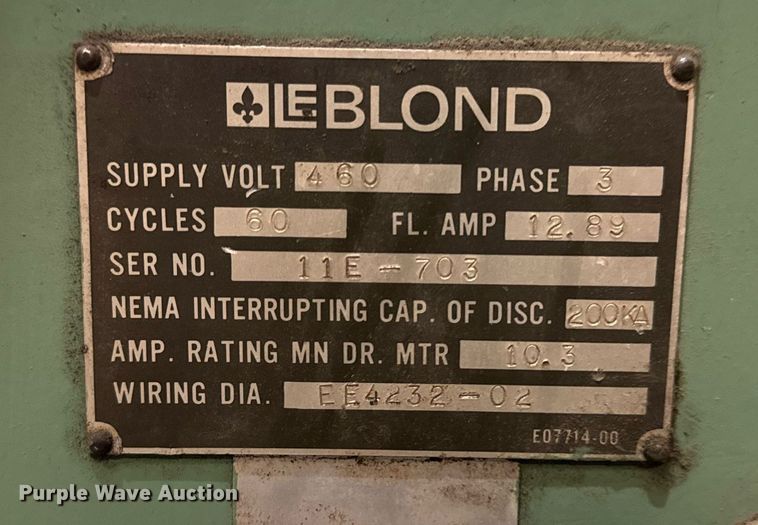 image for item EH6565 LeBlond metal lathe