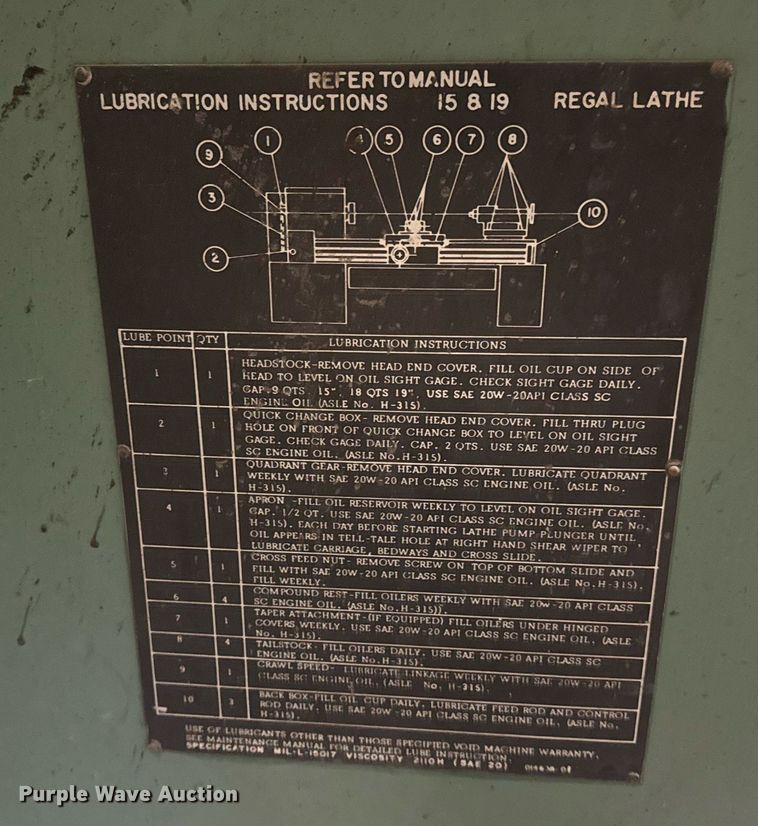 image for item EH6565 LeBlond metal lathe