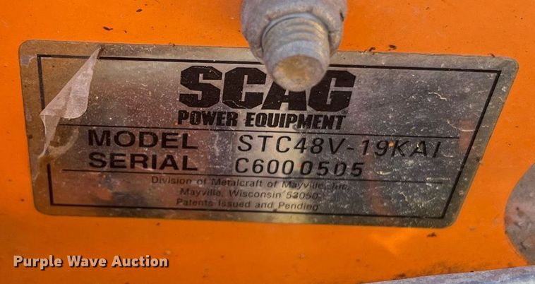 image for item EI0686 Scag STC48V-19KAI ZTR lawn mower