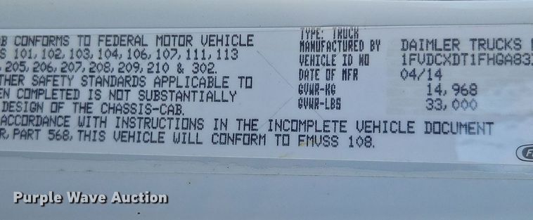 image for item EI3562 2015 Freightliner  M2 digger derrick truck