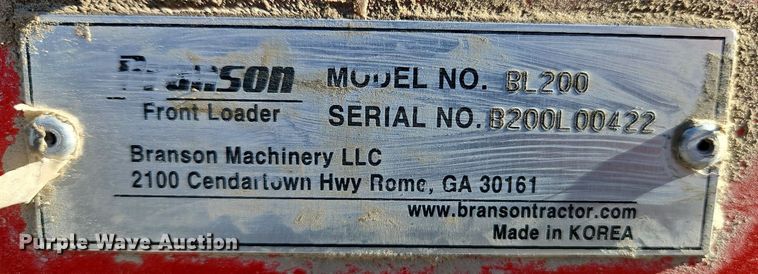 image for item EI3567 Kukje Machinery Branson 5220R MFWD tractor