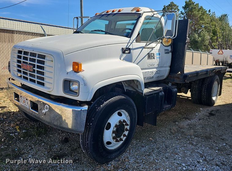 image for item EJ6023 2000 GMC C7500 flatbed truck