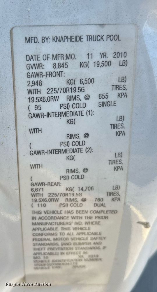 image for item EK4095 2011 Ford F550 Super Duty XL utility / service truck