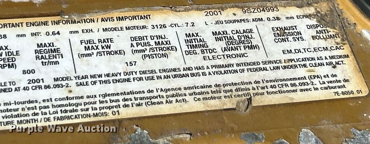 image for item EK4129 2001 Freightliner FL70 truck cab and chassis