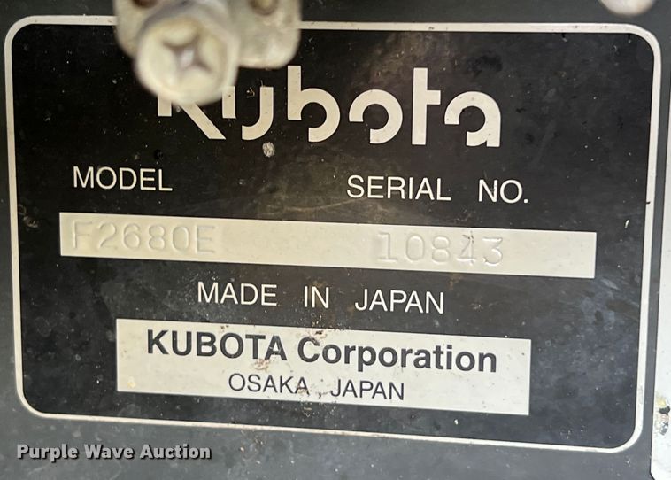 image for item KV9817 Kubota F2680E lawn mower