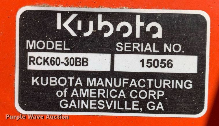 image for item KX9809 Kubota  RCK60-30BB 5 'W mower deck