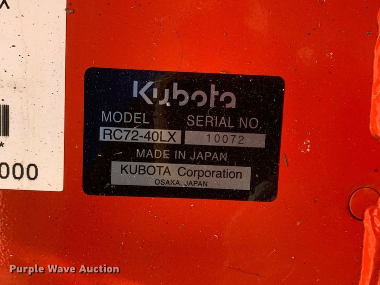 image for item KX9837 Kubota RC72-40LX 6' W mower deck 