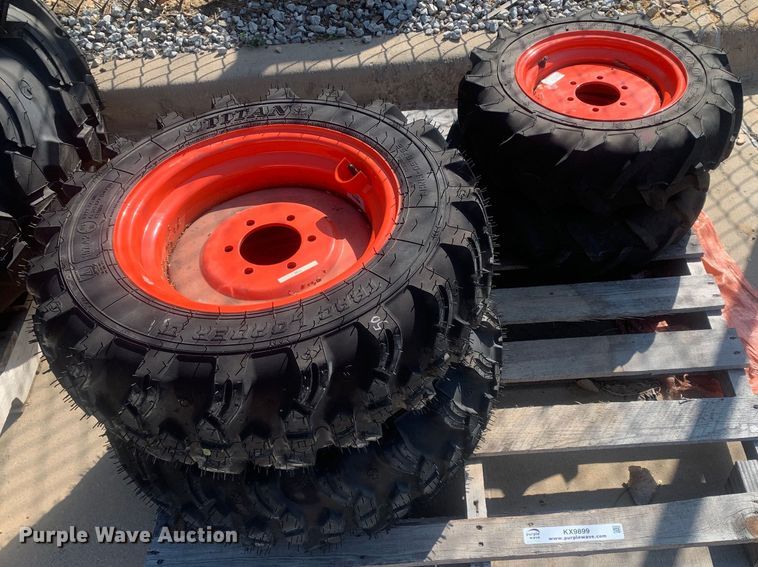 image for item KX9899 (4) Goodyear/Titan tractor tires and wheels