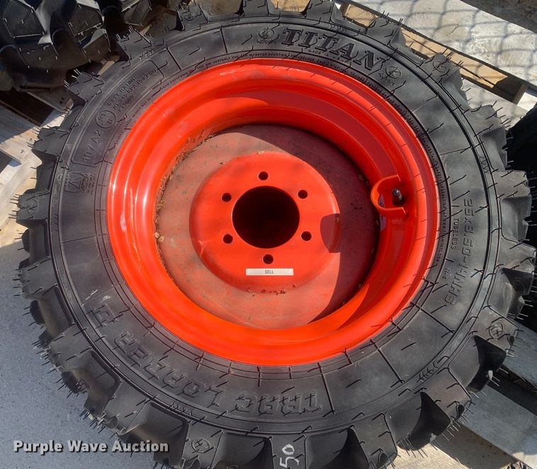 image for item KX9899 (4) Goodyear/Titan tractor tires and wheels