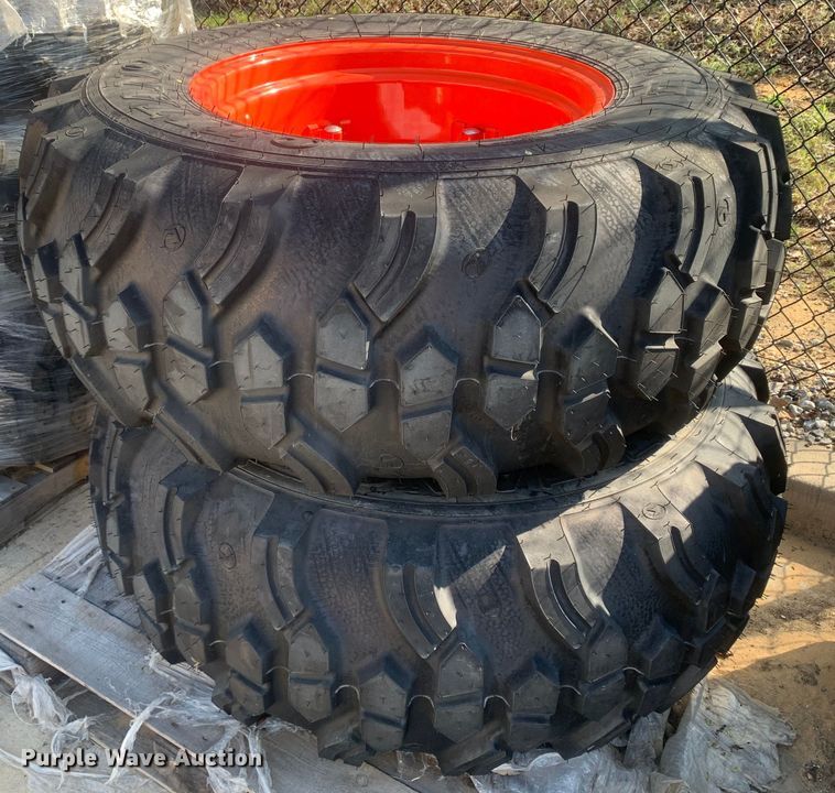 image for item KX9901 (2) Titan 17.5L-24 IND tractor tires and wheels