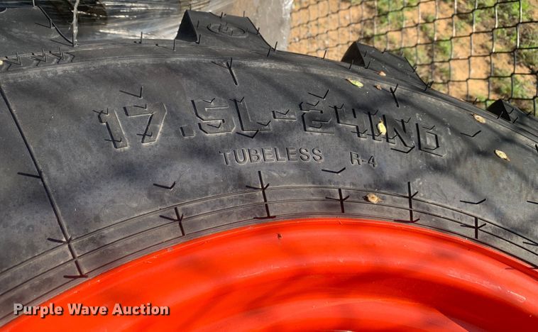 image for item KX9901 (2) Titan 17.5L-24 IND tractor tires and wheels