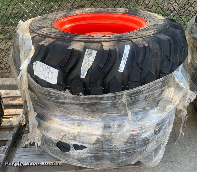 image for item KX9906 (2) Titan 17.5L-24 IND tractor tires and wheels