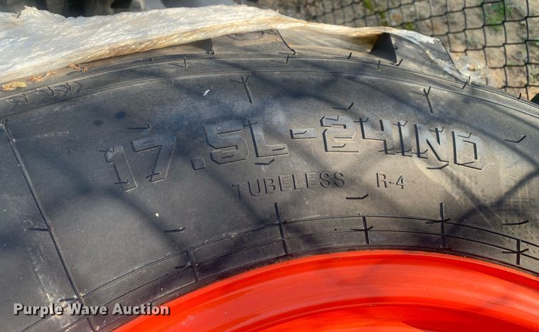 image for item KX9906 (2) Titan 17.5L-24 IND tractor tires and wheels