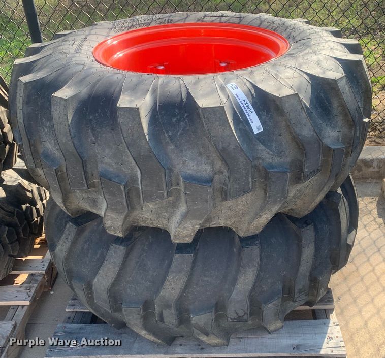 image for item KX9918 (2) Titan 17.5L-24 tractor tires and wheels
