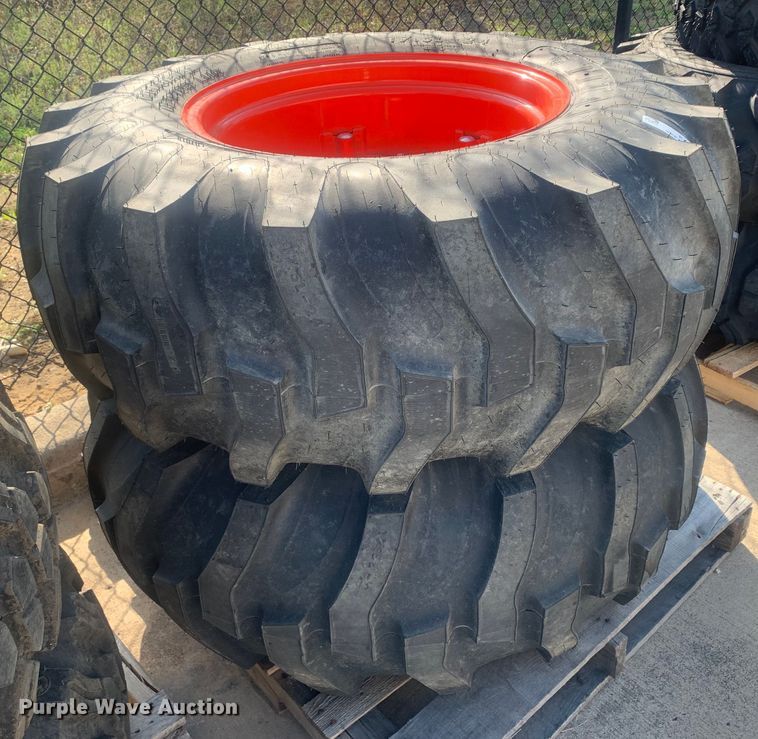image for item KX9918 (2) Titan 17.5L-24 tractor tires and wheels