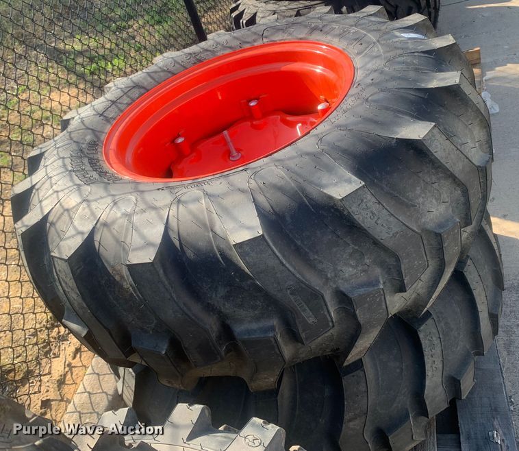 image for item KX9918 (2) Titan 17.5L-24 tractor tires and wheels