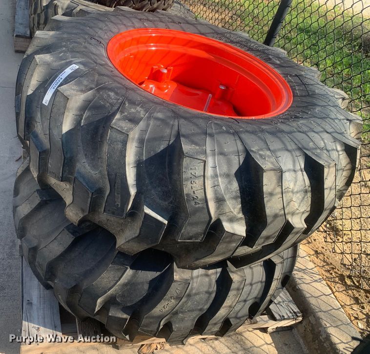 image for item KX9918 (2) Titan 17.5L-24 tractor tires and wheels
