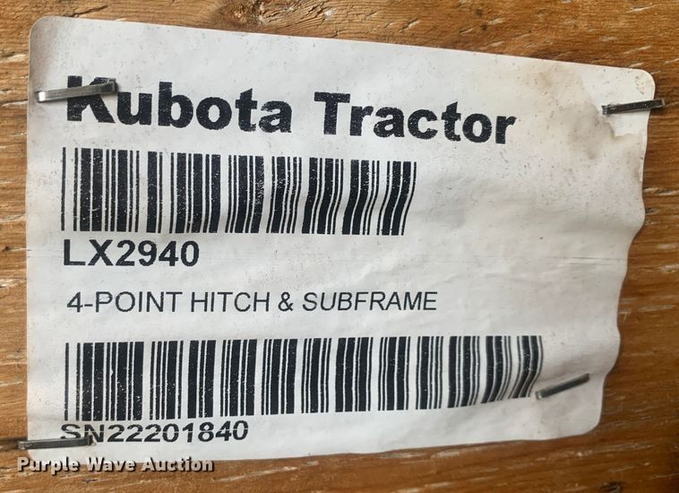 image for item KX9925 Kubota  LX2940 four point hitch