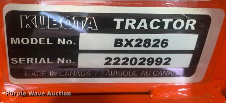 image for item KX9933 Kubota BX2826  V plow