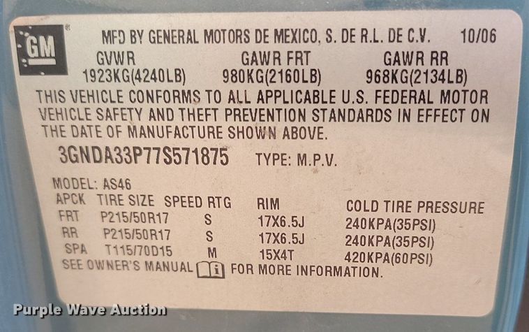 image for item LA9739 2007 Chevrolet  HHR LT 